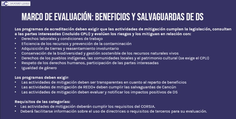 Marco de Evaluacion sobre Beneficios y Salvaguardas