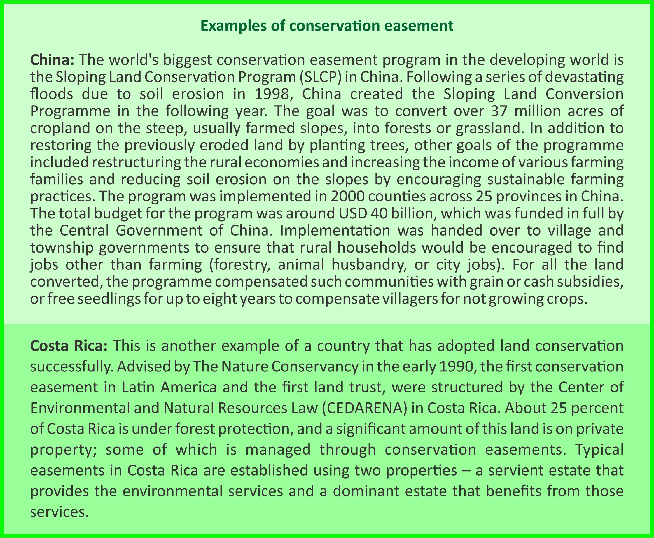 Conservation easements as a tool to implement REDD+