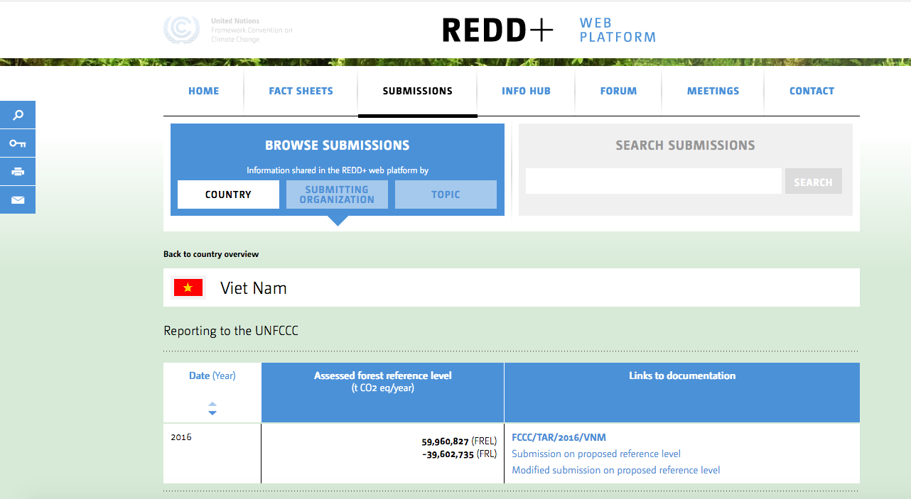 The UNFCCC REDD+ Web Platform